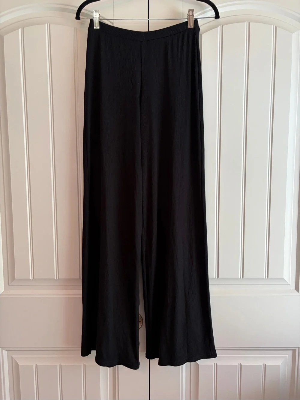 Alo Yoga NWT Mid Rise Dreamlight Straight Pants Ribbed Black Womens Sz S